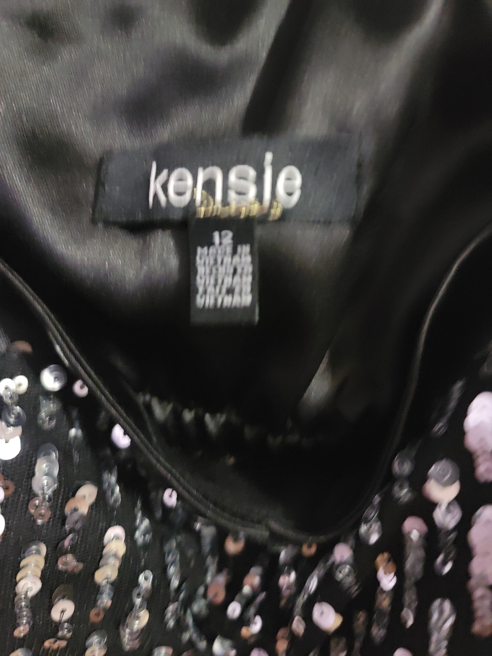 Kensie Black & Silver Dotted Sweetheart Midi Dress - Picture 8 of 8